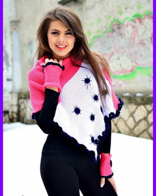poncho cu manusi