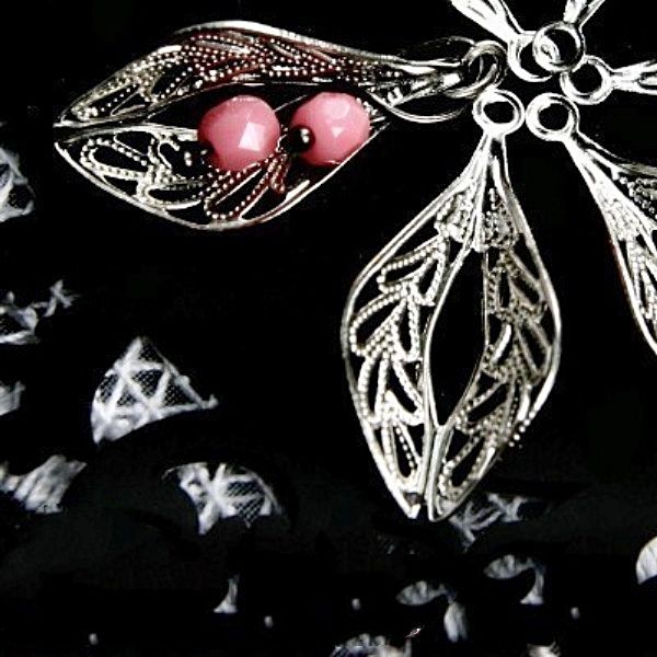1b Charm placat argint '' Leaf '' 11 x 25 mm