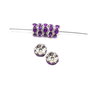 Distantier argintiu cu rhinestone mov inchis, 6 mm (cod 7-86)