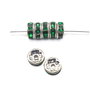 Distantier argintiu cu rhinestone verde, 8 mm (cod 7-87)