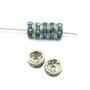 Distantier argintiu cu rhinestone bleu, 8 mm (cod 7-89)