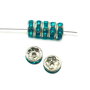 Distantier argintiu cu rhinestone albastru, 8 mm (cod 7-90)