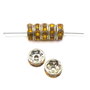 Distantier argintiu cu  rhinestone galben auriu, 8 mm (cod 7-91)