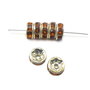 Distantier argintiu cu  rhinestone cognac, 8 mm (cod 7-92)