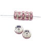 Distantier argintiu cu  rhinestone roz, 8 mm (cod 7-93)