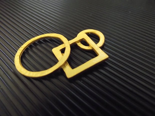 1b Link placat aur '' Geometric Forms '' 35 x 20mm