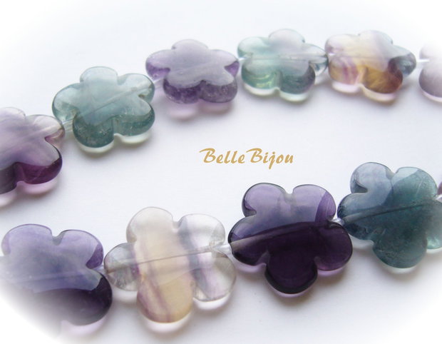 Rainbow fluorit flori aprox 20x6 mm