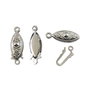 Inchizatoare tip carlig, finisaj argintiu antichizat, 20x7 mm (cod 13-73)