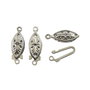 Inchizatoare tip carlig, finisaj argintiu antichizat, 20x7 mm (cod 13-74)
