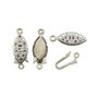 Inchizatoare tip carlig, finisaj argintiu antichizat, 20x7 mm (cod 13-75)