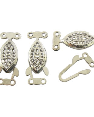 Inchizatoare multisir tip carlig, finisaj argintiu antichizat, 22x8 mm (cod 13-76)