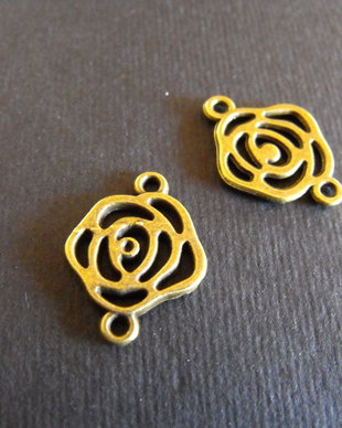LINK TRANDAFIR BRONZ - 20 X 15 MM