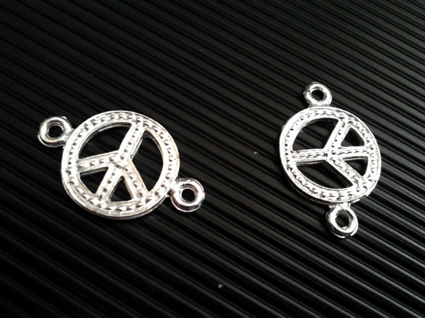 1b Link placat argint '' Peace '' 14 x 22mm