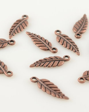 P379 Charms frunza cupru 20x7mm
