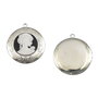 Pandantiv tip locket cu camee, finisaj argintiu, 32 mm (cod 11-120)