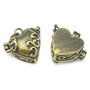 Pandantiv tip locket/cutiuta inima, finisaj bronz, 15,5x15,5 mm (cod 11-132)