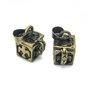 Pandantiv tip locket cutiuta, finisaj bronz, 10 mm (cod 11-133)