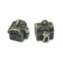 Pandantiv tip locket cufar, finisaj bronz, 11x9 mm (cod 11-134)