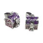 Pandantiv tip locket cufar, finisaj argintiu, emailat, 12X9 mm (cod 11-137)