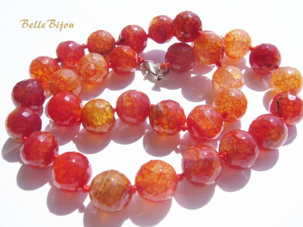 Agate crab fire fatetate in degrade de rosu aprox 12 mm