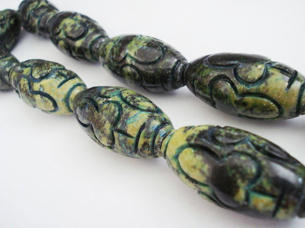 Chrysocolla ovala gravata 20 x 40mm