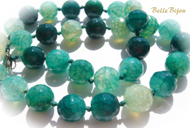 Agate crab fire fatetate in degrade de verde aprox 12 mm