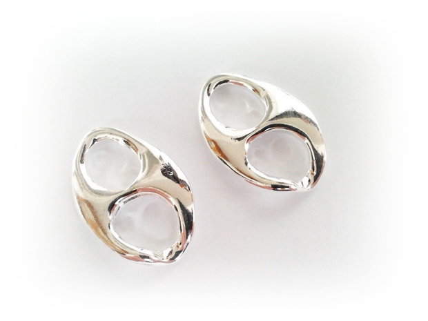 1b Link decorativ placat argint 16 x 25mm