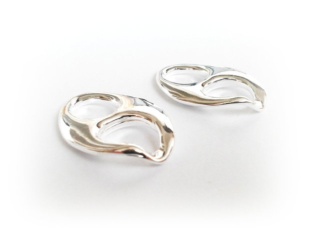 1b Link decorativ placat argint 16 x 25mm