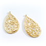 2b Element decorativ cercei  placat aur 28 x 15mm
