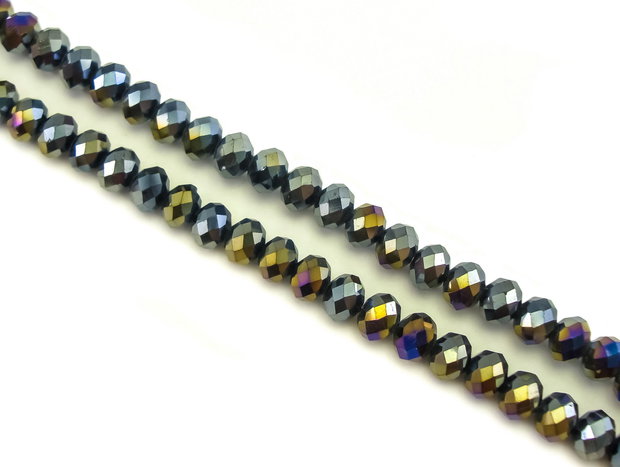 Cristale de sticla, rondele fatetate, 6x4 mm (cod 19-27)