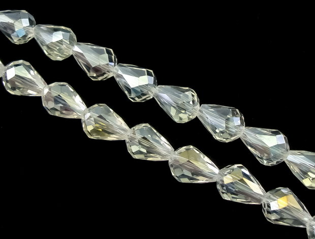 Cristale de sticla, lacrimi fatetate, 12x8 mm (cod 19-34)