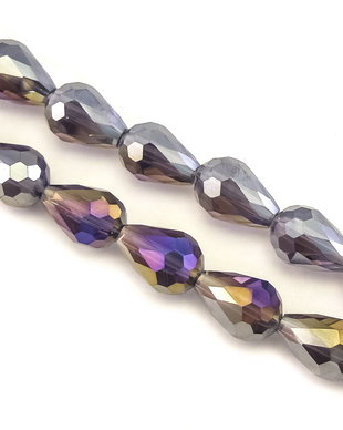 Cristale de sticla, lacrimi fatetate, 12x8 mm (cod 19-35)