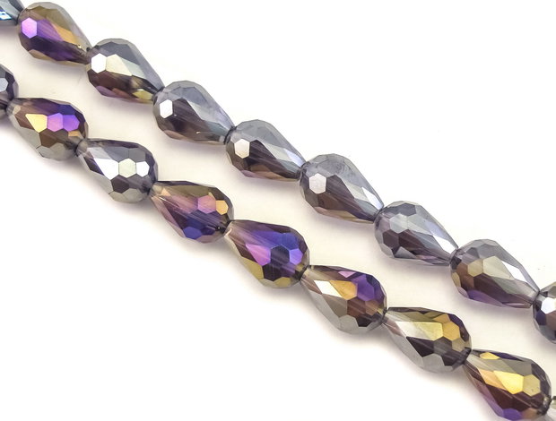 Cristale de sticla, lacrimi fatetate, 12x8 mm (cod 19-35)