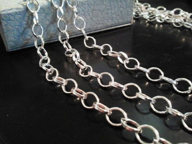 1m Lant placat argint 6x 8mm (sp 31)