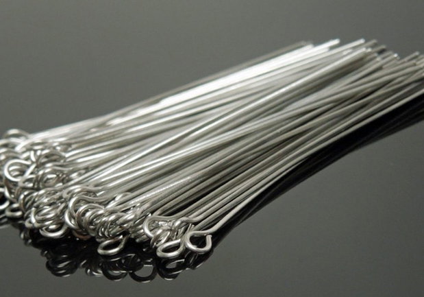 10b Ace cu bucla placate argint 24mm x 0,7mm (sp 73)