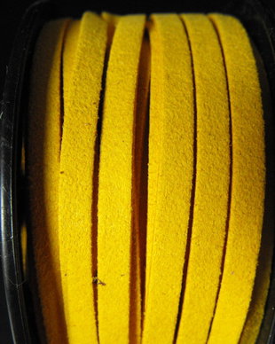 SNUR GALBEN IMITATIE PIELE INTOARSA - 5 X 1 MM - 1ML