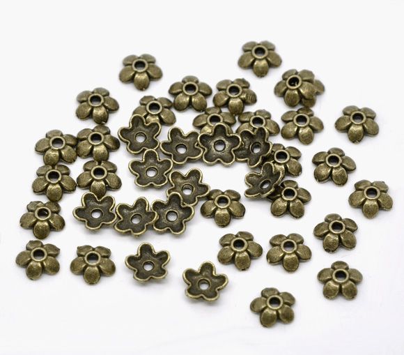 10b Capace metalice finisaj bronz 6,5mm
