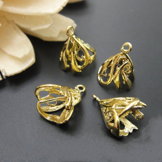 1bElement decorativ cu tija , placat aur 13x10x10mm