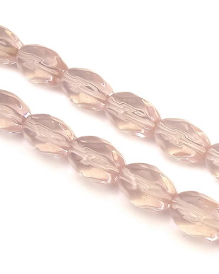Margele de sticla, bob de orez fatetat, 11x7 mm (cod 19-74)
