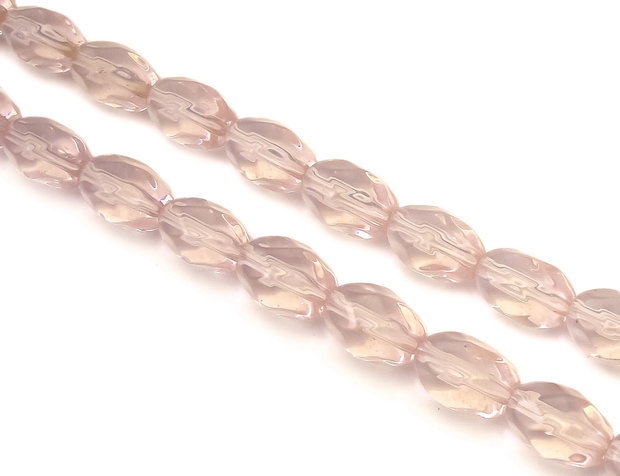 Margele de sticla, bob de orez fatetat, 11x7 mm (cod 19-74)