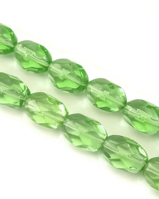 Margele de sticla, bob de orez fatetat, 13x9 mm (cod 19-75)