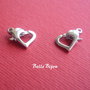 Inchizatoare inima din argint rodiat 12x8x4 mm