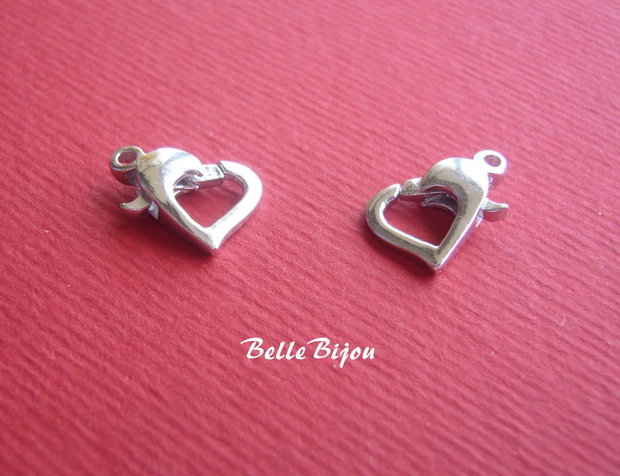 Inchizatoare inima din argint rodiat 12x8x4 mm