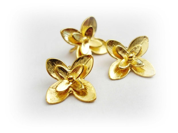 1b Charm placat aur " Iris ''18 x 18mm