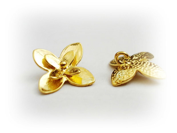 1b Charm placat aur " Iris ''18 x 18mm