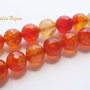 Agate crab fire culoare miere rosiatica fatetate aprox 8.5 mm