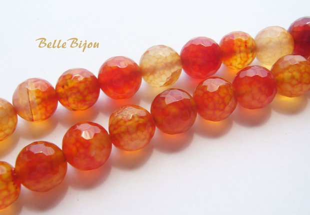 Agate crab fire culoare miere rosiatica fatetate aprox 8.5 mm