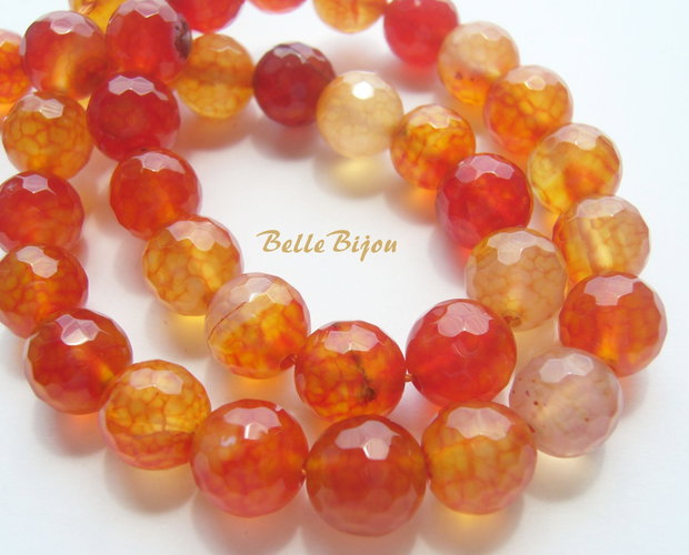 Agate crab fire culoare miere rosiatica fatetate aprox 8.5 mm