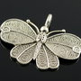 N432 Pandantiv fluture argintiu 42x32mm