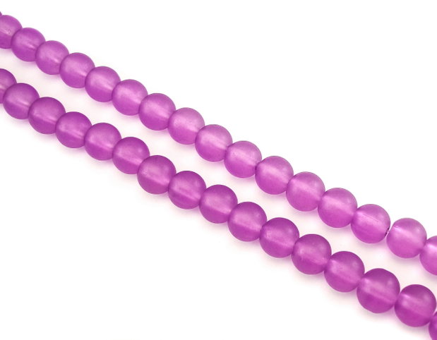 Margele de sticla frosted, sfere 8 mm – 10 buc (cod 19-92)